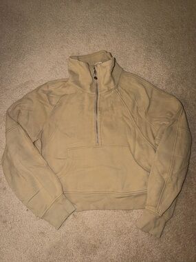 Lululemon Scuba Half-Zip Pullover Sweatshirt in Beige